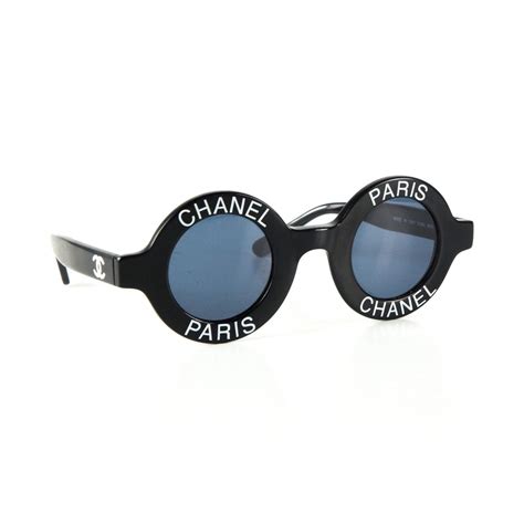 chanel paris logo round sunglasses|Chanel vintage sunglasses shop.